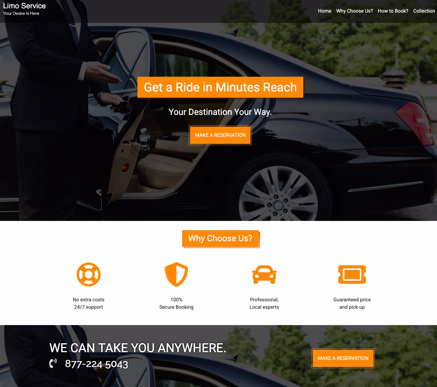 Limo Service – Luxury Transportation Landing Page